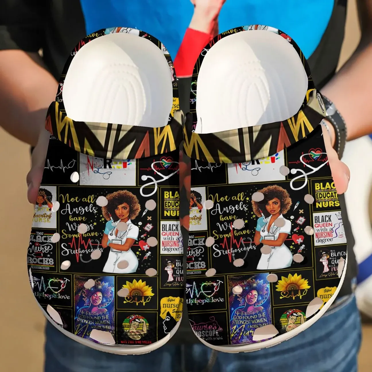 Nurse Personalized Clog Custom Crocs Comfortablefashion Style Comfortable For Women Men Kid Print 3D Black Nurse Nurse Personalized Clog Custom Crocs Comfortablefashion Style Comfortable For Women Men Kid Print 3D Black Nurse
