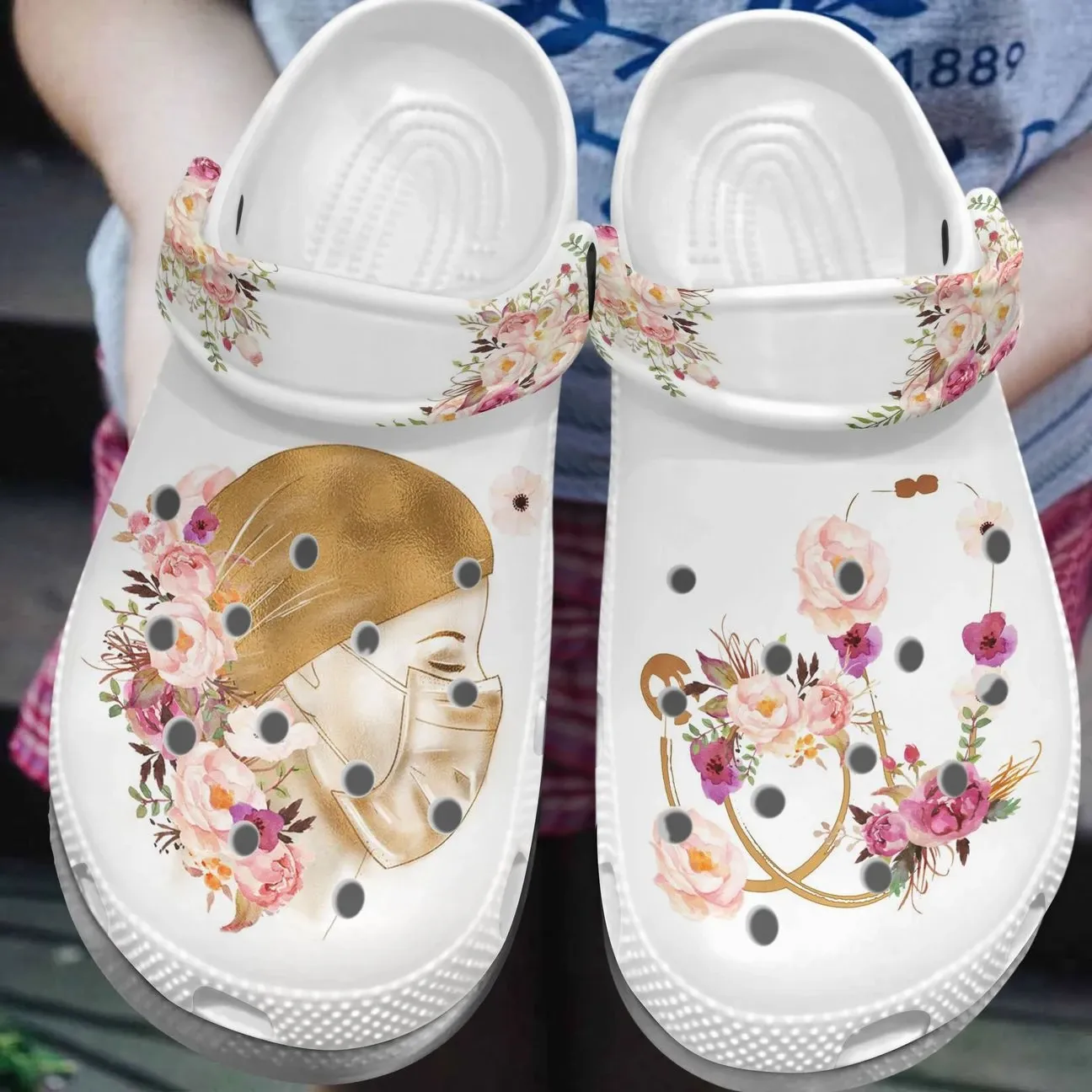 Nurse Personalized Clog Custom Crocs Comfortablefashion Style Comfortable For Women Men Kid Print 3D Flowers Nurse Personalized Clog Custom Crocs Comfortablefashion Style Comfortable For Women Men Kid Print 3D Flowers