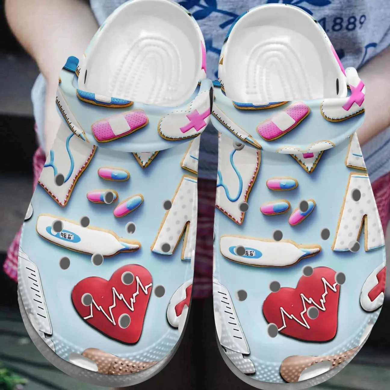 Nurse Personalized Clog Custom Crocs Comfortablefashion Style Comfortable For Women Men Kid Print 3D Nurse Icons Nurse Personalized Clog Custom Crocs Comfortablefashion Style Comfortable For Women Men Kid Print 3D Nurse Icons