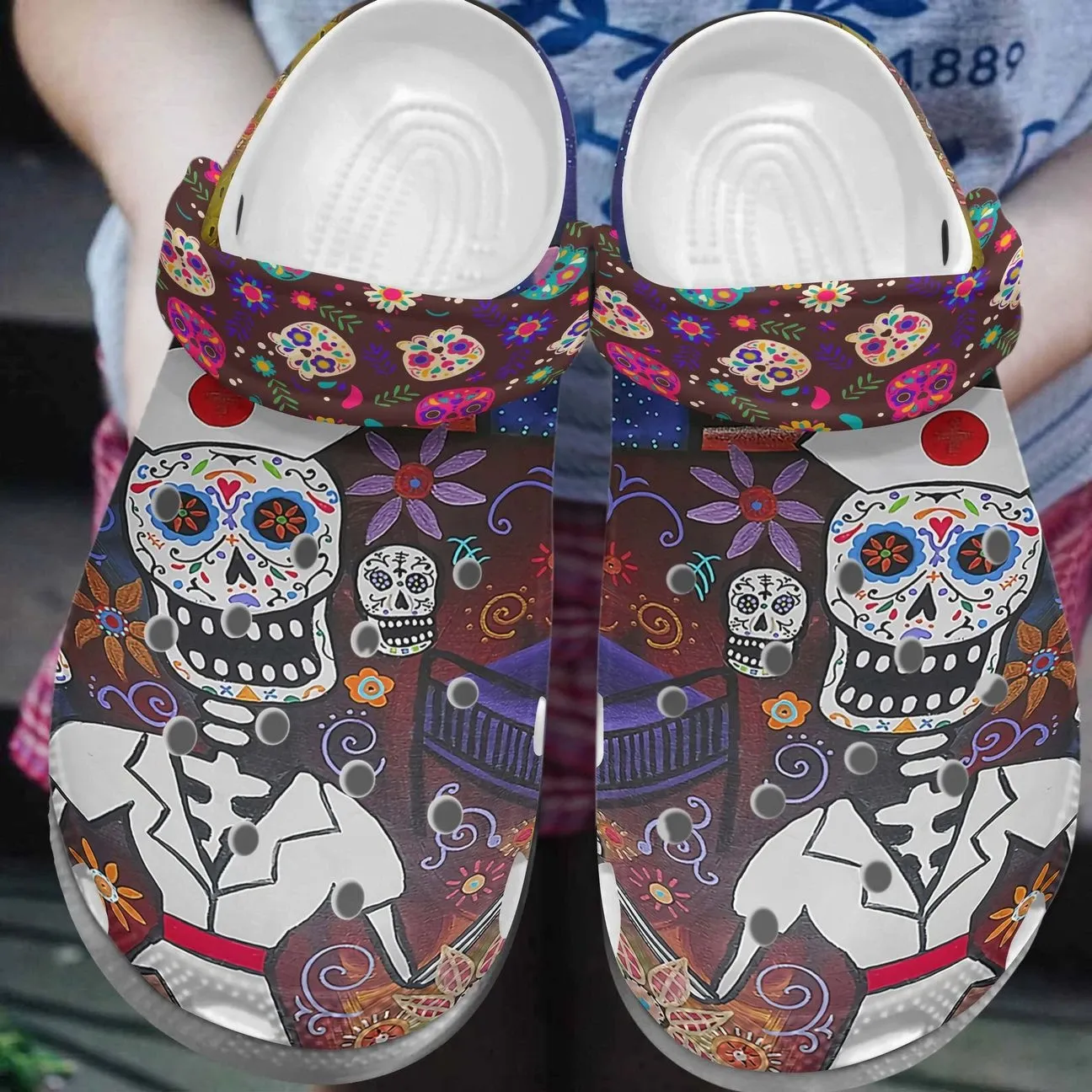Nurse Personalized Clog Custom Crocs Comfortablefashion Style Comfortable For Women Men Kid Print 3D Nurse Skull Nurse Personalized Clog Custom Crocs Comfortablefashion Style Comfortable For Women Men Kid Print 3D Nurse Skull