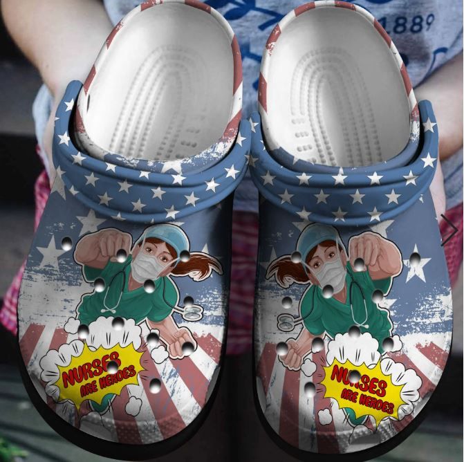 Nurses Are Heroes Crocs Clog Shoes – America Nurse Save People Crocbland Clog Birthday Gift For Woman Girl Friend Nurses Are Heroes Crocs Clog Shoes – America Nurse Save People Crocbland Clog Birthday Gift For Woman Girl Friend
