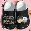 Nursing Book Lover Indoor Shoes Crocs Clog – Nurse Is Veins Book In Heart Shoes Gifts Wife Daughter