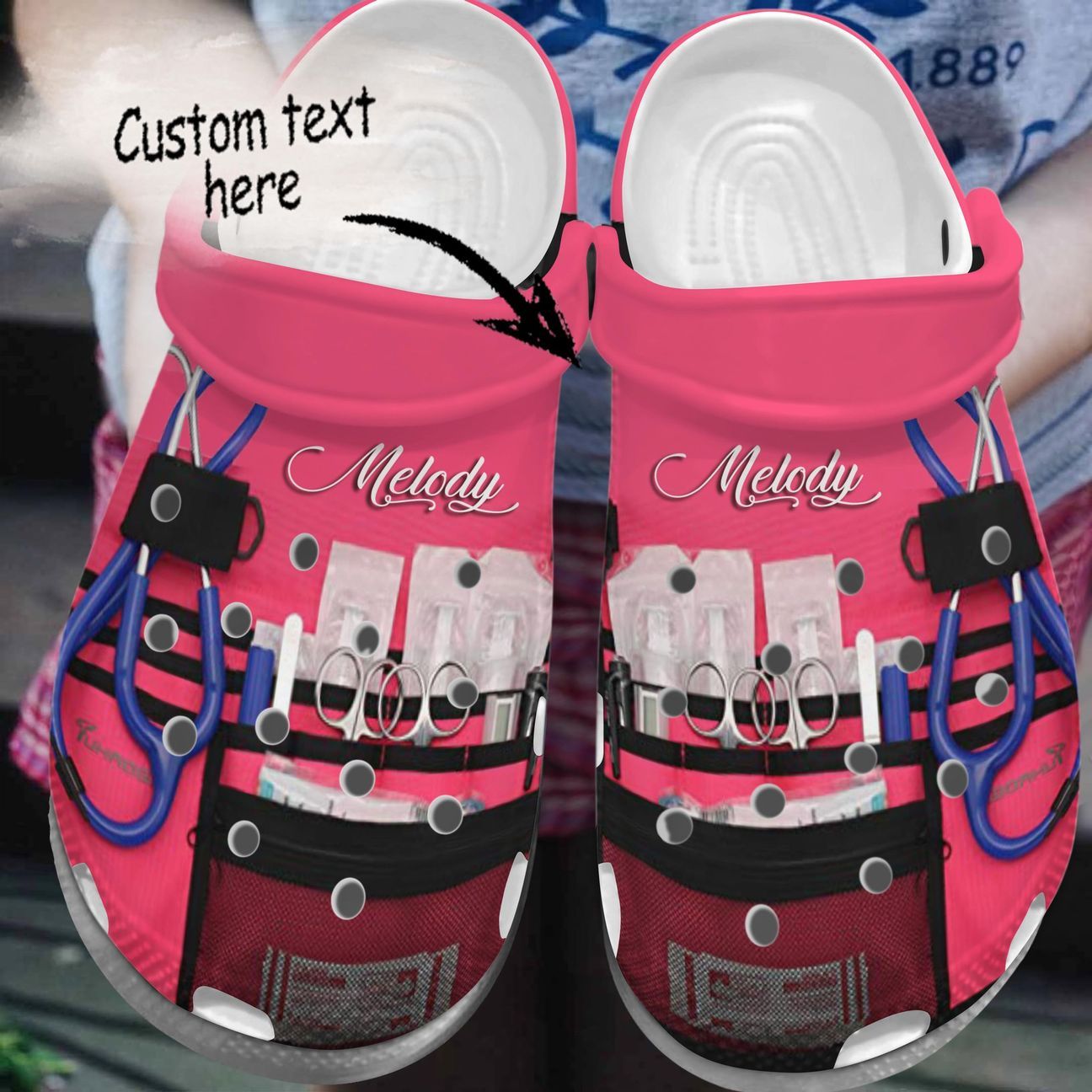 Nursing Kit Personalized Personalize Clog Custom Crocs Fashionstyle Comfortable For Women Men Kid Print 3D Whitesole Nursing Kit Personalized Personalize Clog Custom Crocs Fashionstyle Comfortable For Women Men Kid Print 3D Whitesole