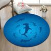 Ocean Fish Round Carpet Floor Rug Living Room Bedroom Decor Round Area Rug Carpet