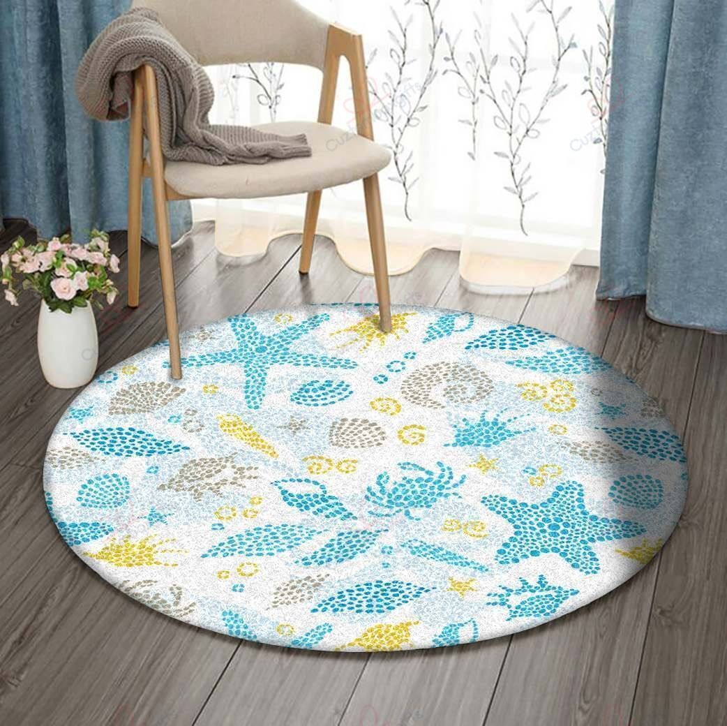 Ocean Round Carpet Floor Rug Living Room Bedroom Decor Round Area Rug Carpet Ocean Round Carpet Floor Rug Living Room Bedroom Decor Round Area Rug Carpet