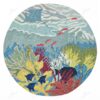 Ocean Life Round Carpet Floor Rug Living Room Bedroom Decor Round Area Rug Carpet