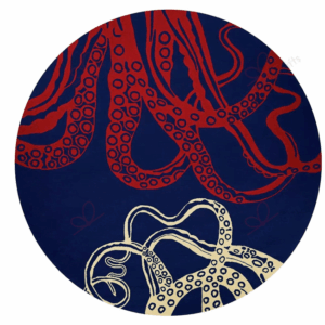 Ocean Octopus Round Carpet Floor Rug Living Room Bedroom Decor Round Area Rug Carpet