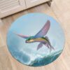 Ocean Waves Flying Fish Round Carpet Floor Rug Living Room Bedroom Decor Round Area Rug Carpet
