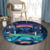 Octopus And Star Round Carpet Floor Rug Living Room Bedroom Decor Round Area Rug Carpet