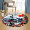 Octopus Round Carpet Floor Rug Living Room Bedroom Decor Round Area Rug Carpet