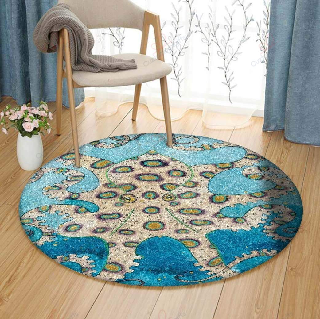 Octopus Round Carpet Floor Rug Living Room Bedroom Decor Round Area Rug Carpet Octopus Round Carpet Floor Rug Living Room Bedroom Decor Round Area Rug Carpet