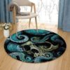 Octopus Skull Round Carpet Floor Rug Living Room Bedroom Decor Round Area Rug Carpet