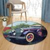 Old Car Round Carpet Floor Rug Living Room Bedroom Decor Round Area Rug Carpet