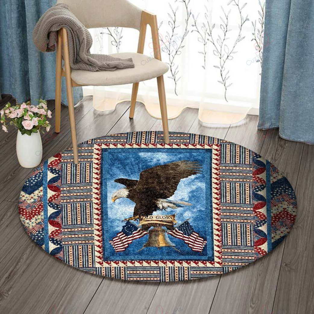 Old Glory Eagle Round Carpet Floor Rug Living Room Bedroom Decor Round Area Rug Carpet Old Glory Eagle Round Carpet Floor Rug Living Room Bedroom Decor Round Area Rug Carpet