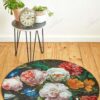 Old Masters Botanical Flower Round Carpet Floor Rug Living Room Bedroom Decor Round Area Rug Carpet