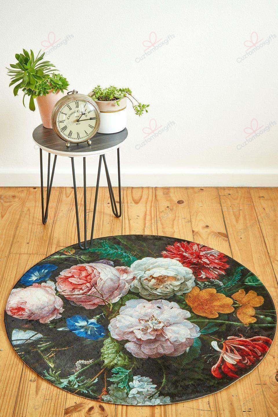 Old Masters Botanical Flower Round Carpet Floor Rug Living Room Bedroom Decor Round Area Rug Carpet Old Masters Botanical Flower Round Carpet Floor Rug Living Room Bedroom Decor Round Area Rug Carpet