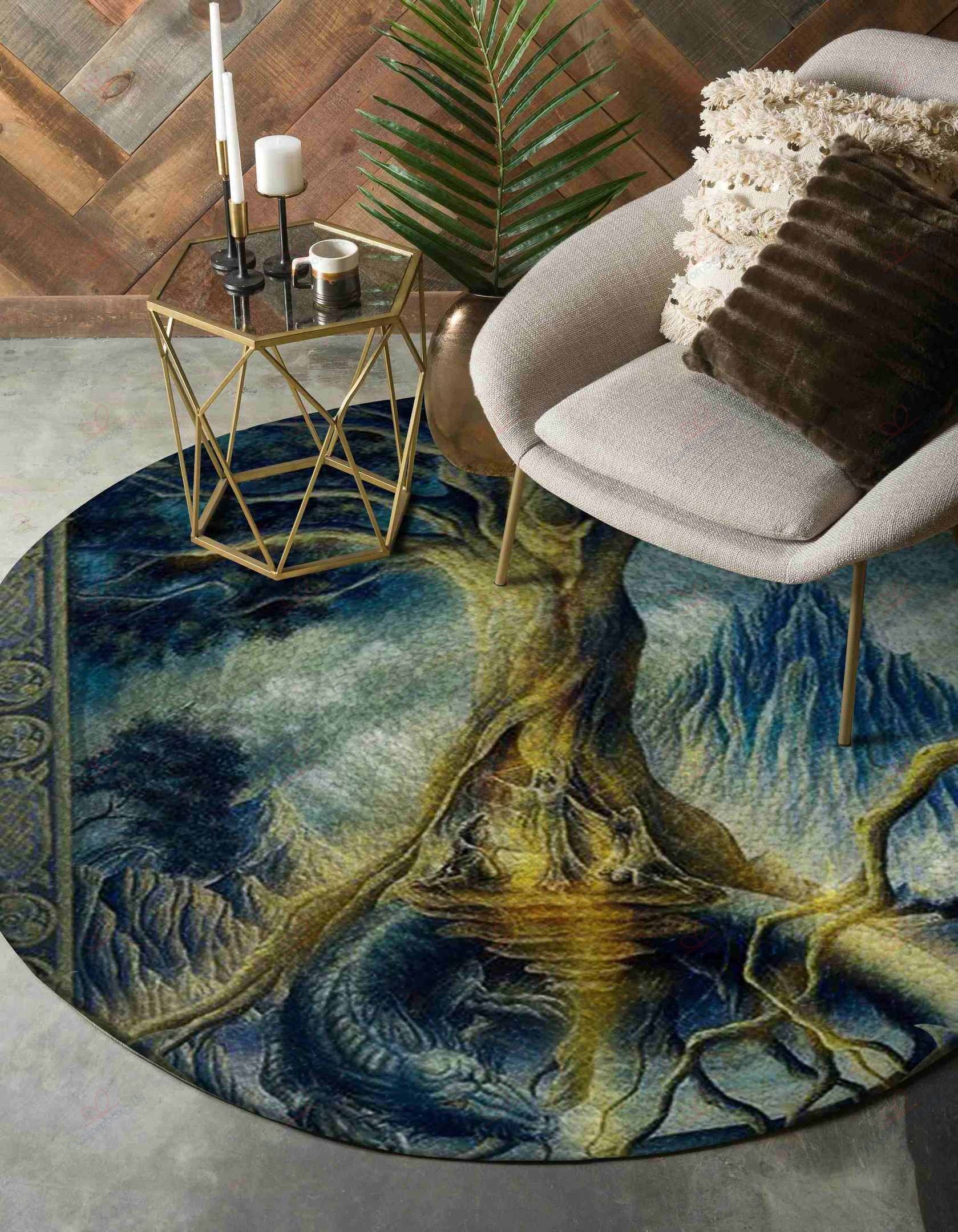 Old Tree Round Carpet Floor Rug Living Room Bedroom Decor Round Area Rug Carpet Old Tree Round Carpet Floor Rug Living Room Bedroom Decor Round Area Rug Carpet