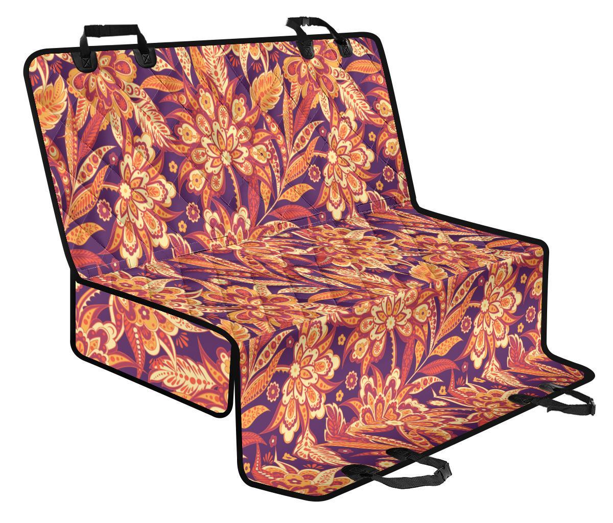 Orange Bohemian Floral Pattern Print Pet Car Back Seat Cover - 325fe9031837 Orange Bohemian Floral Pattern Print Pet Car Back Seat Cover - 325fe9031837