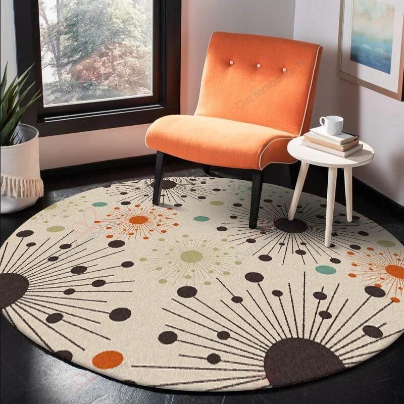 Orange Brown Polka Dot Round Carpet Floor Rug Living Room Bedroom Decor Round Area Rug Carpet Orange Brown Polka Dot Round Carpet Floor Rug Living Room Bedroom Decor Round Area Rug Carpet