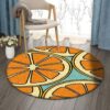 Orange Round Carpet Floor Rug Living Room Bedroom Decor Round Area Rug Carpet