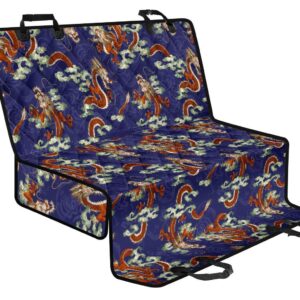 Orange Japanese Dragon Pattern Print Pet Car Back Seat Cover - 77b1d916e5a2