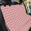 Orange Pastel Madras Pattern Print Car Back Seat Cover Dog Car Seat Covers - e248f771c896
