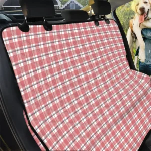 Orange Pastel Madras Pattern Print Car Back Seat Cover Dog Car Seat Covers - e248f771c896