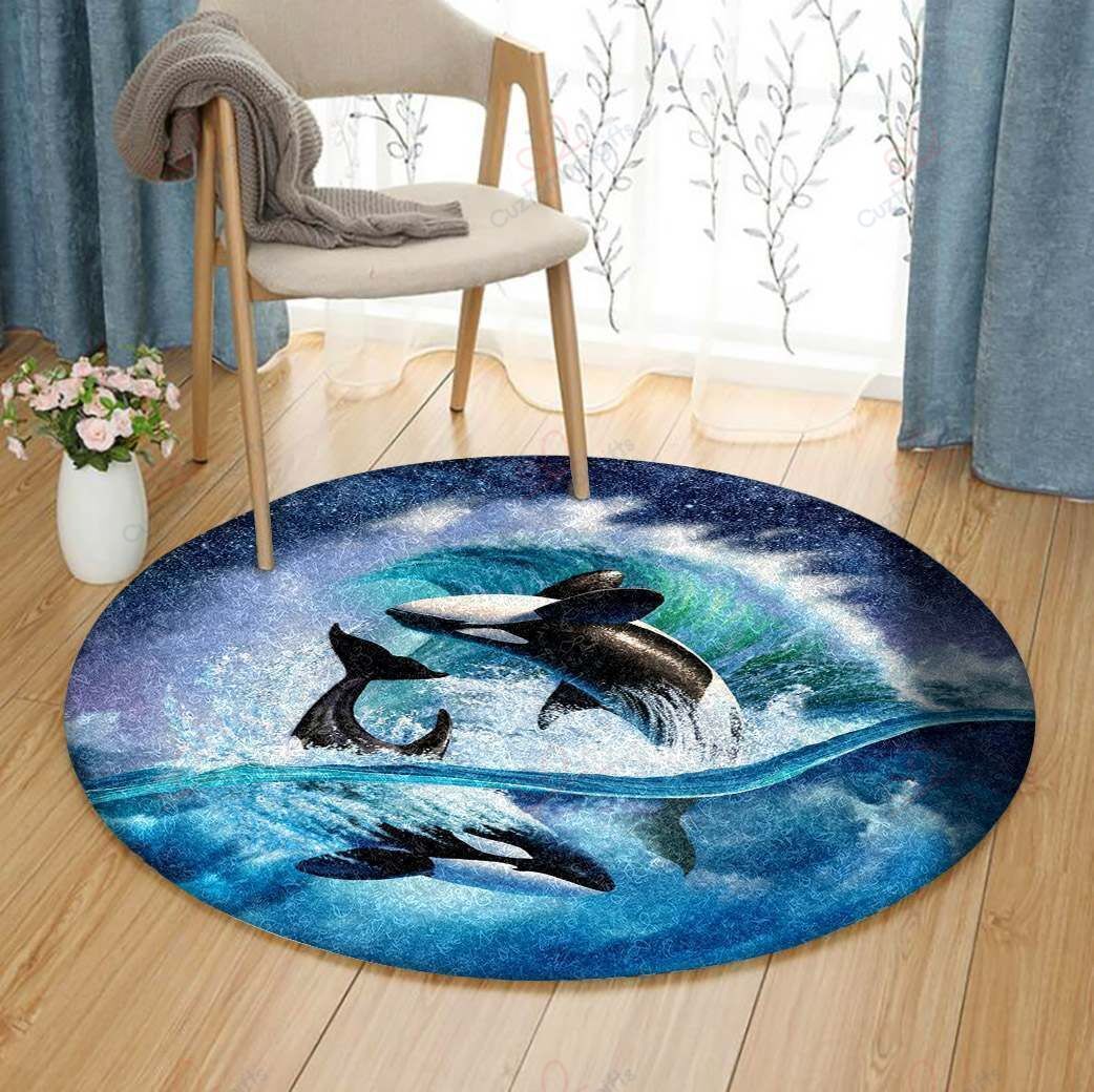 Orca Round Carpet Floor Rug Living Room Bedroom Decor Round Area Rug Carpet Orca Round Carpet Floor Rug Living Room Bedroom Decor Round Area Rug Carpet