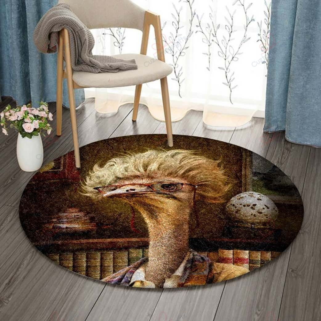Ostrich Round Carpet Floor Rug Living Room Bedroom Decor Round Area Rug Carpet Ostrich Round Carpet Floor Rug Living Room Bedroom Decor Round Area Rug Carpet