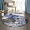 Otter And Lighthouse Round Carpet Floor Rug Living Room Bedroom Decor Round Area Rug Carpet