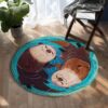 Otter Couple Round Carpet Floor Rug Living Room Bedroom Decor Round Area Rug Carpet
