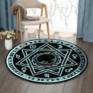Ouroboros Round Carpet Floor Rug Living Room Bedroom Decor Round Area Rug Carpet