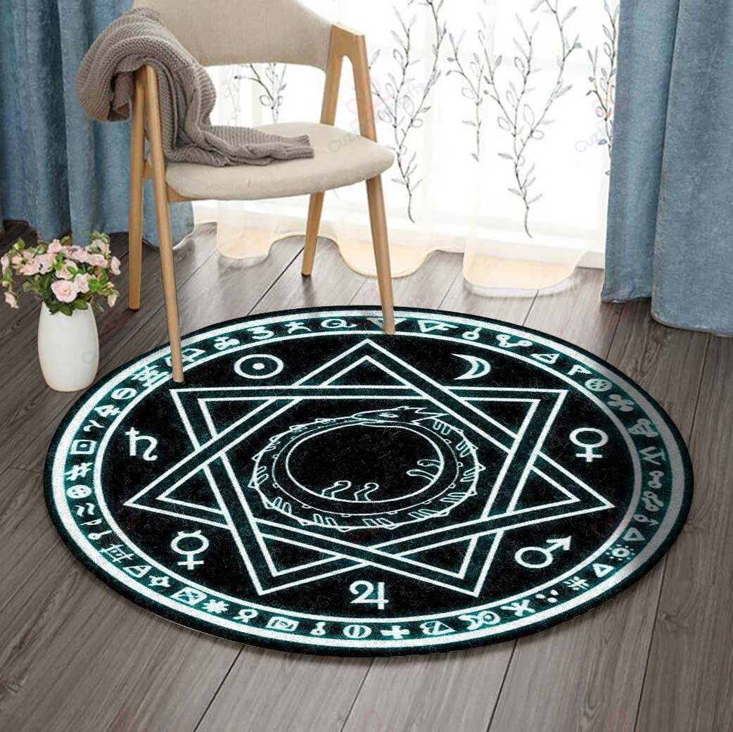 Ouroboros Round Carpet Floor Rug Living Room Bedroom Decor Round Area Rug Carpet Ouroboros Round Carpet Floor Rug Living Room Bedroom Decor Round Area Rug Carpet