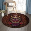 Owl And Rose Round Carpet Floor Rug Living Room Bedroom Decor Round Area Rug Carpet