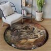 Owl Animal Round Carpet Floor Rug Living Room Bedroom Decor Round Area Rug Carpet