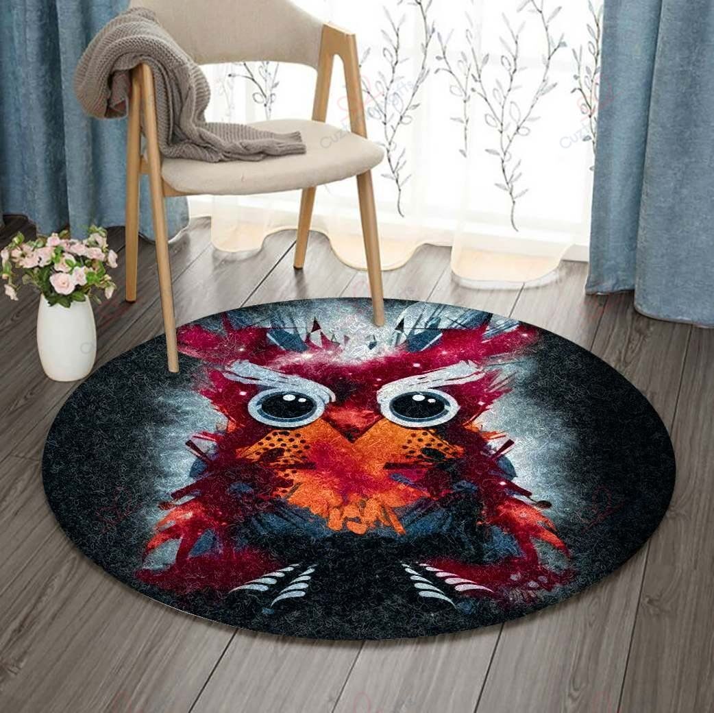 Owl Big Eyes Round Carpet Floor Rug Living Room Bedroom Decor Round Area Rug Carpet Owl Big Eyes Round Carpet Floor Rug Living Room Bedroom Decor Round Area Rug Carpet