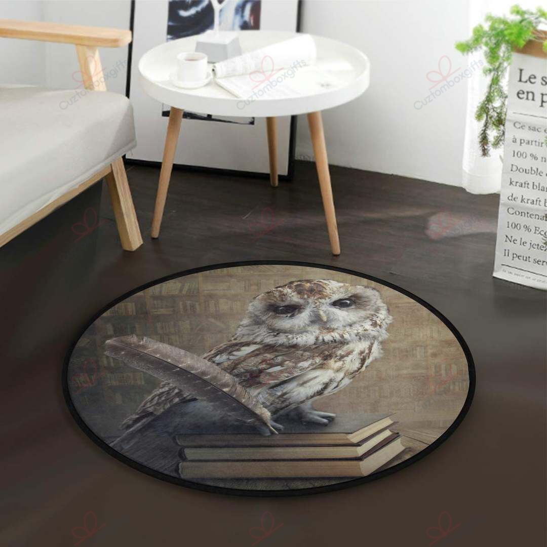 Owl Book Round Carpet Floor Rug Living Room Bedroom Decor Round Area Rug Carpet Owl Book Round Carpet Floor Rug Living Room Bedroom Decor Round Area Rug Carpet