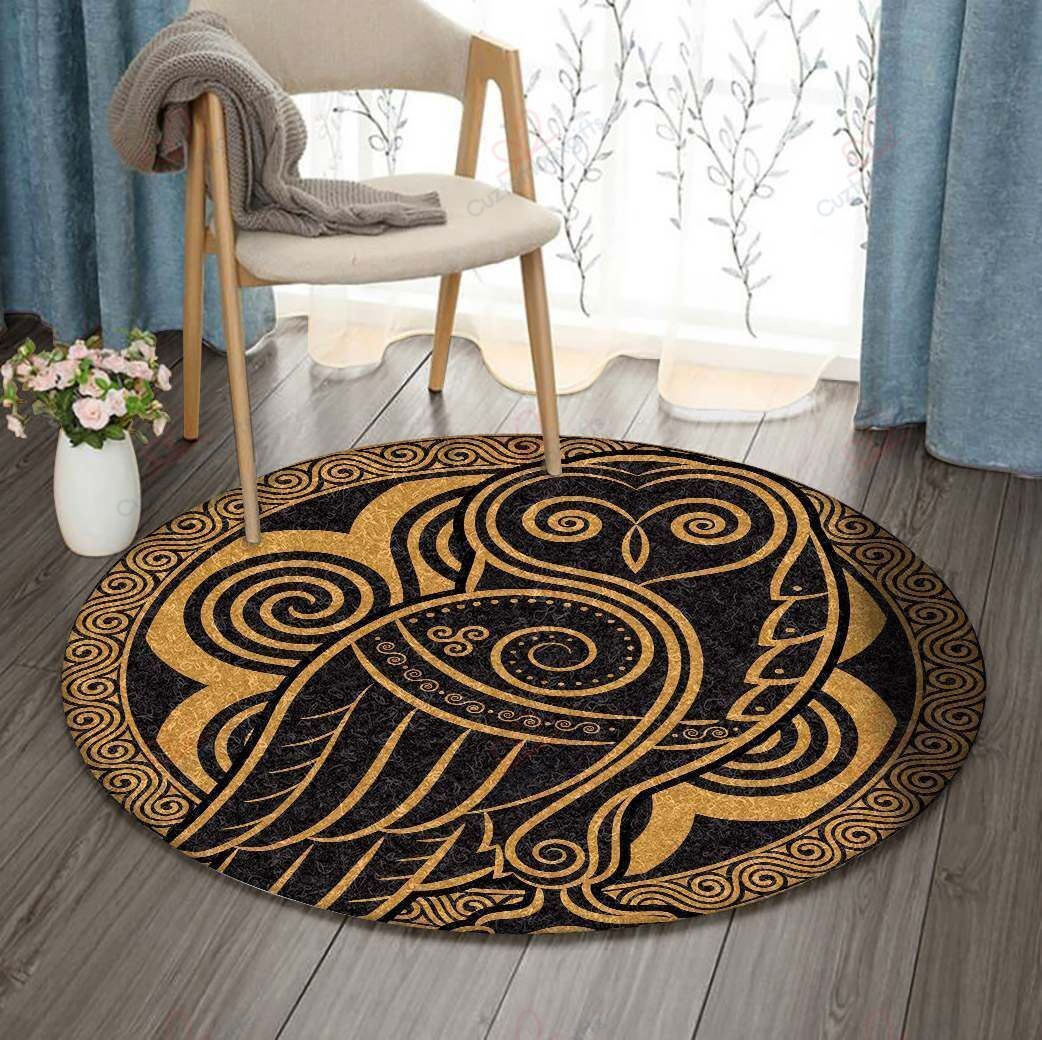 Owl Celtic Round Carpet Floor Rug Living Room Bedroom Decor Round Area Rug Carpet Owl Celtic Round Carpet Floor Rug Living Room Bedroom Decor Round Area Rug Carpet