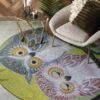 Owl Couple Round Carpet Floor Rug Living Room Bedroom Decor Round Area Rug Carpet