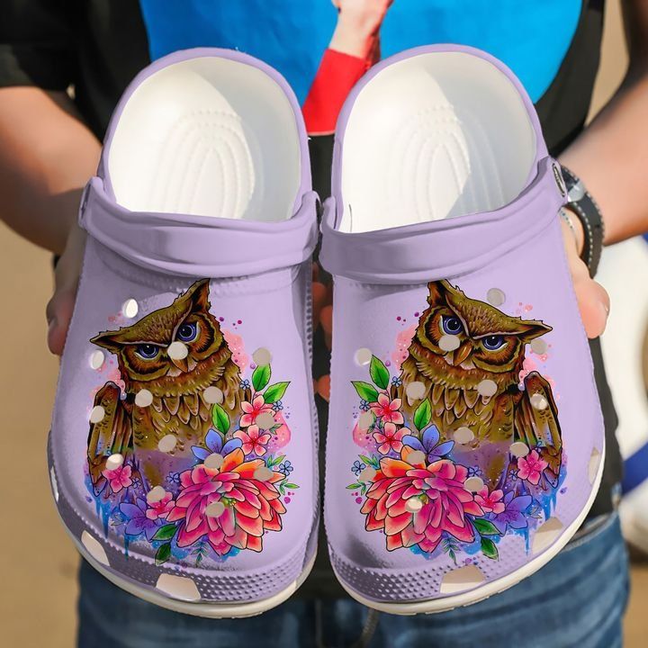 Owl Horned Art Sku 1733 Crocs Crocband Clog Comfortable For Mens Womens Classic Clog Water Shoes Owl Horned Art Sku 1733 Crocs Crocband Clog Comfortable For Mens Womens Classic Clog Water Shoes