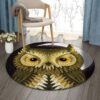 Owl In Moonlight Round Carpet Floor Rug Living Room Bedroom Decor Round Area Rug Carpet