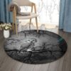 Owl Night Round Carpet Floor Rug Living Room Bedroom Decor Round Area Rug Carpet