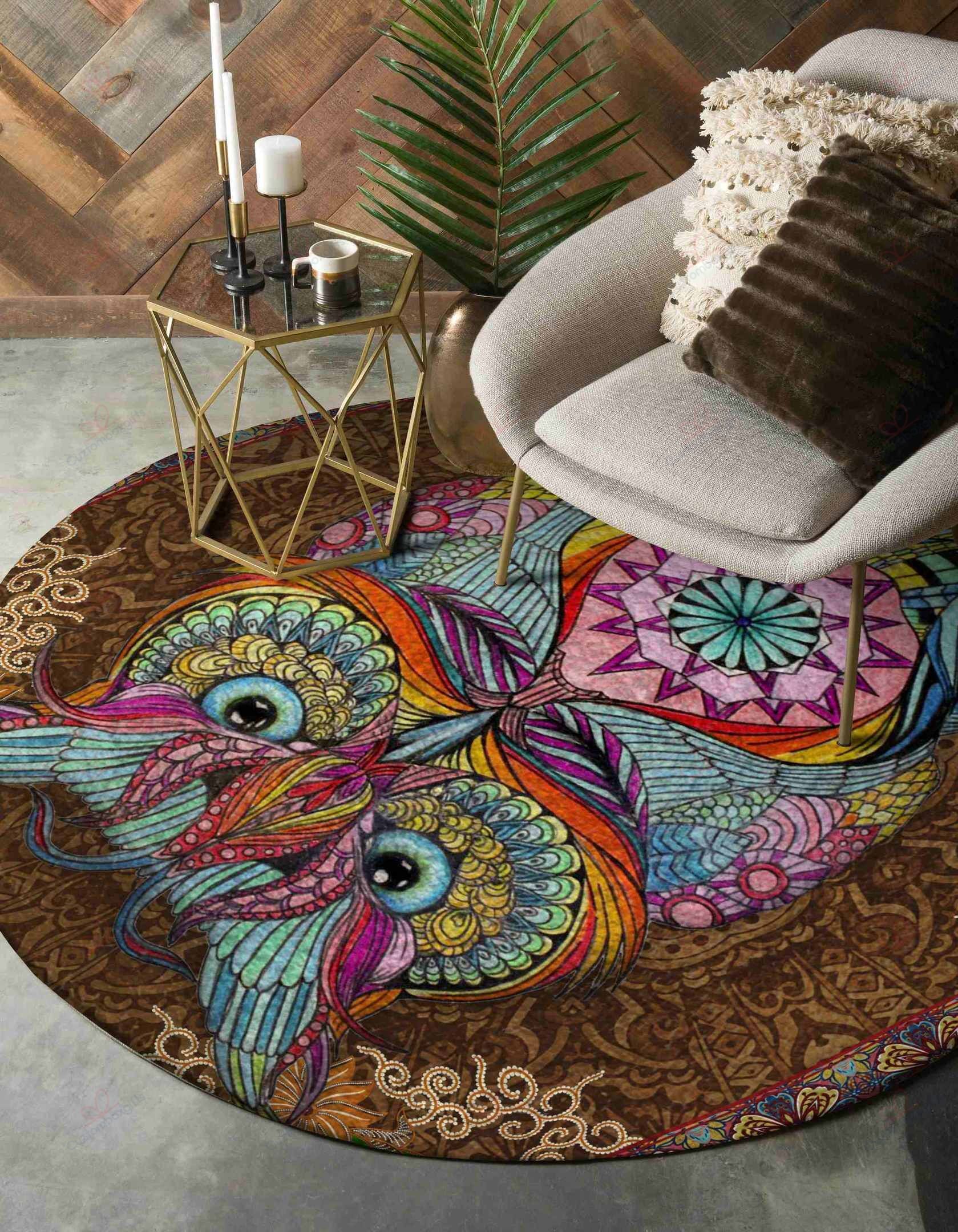 Owl Painting 1 Round Carpet Floor Rug Living Room Bedroom Decor Round Area Rug Carpet Owl Painting 1 Round Carpet Floor Rug Living Room Bedroom Decor Round Area Rug Carpet