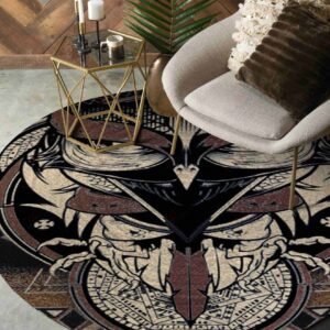 Owl Pattern 2 Round Carpet Floor Rug Living Room Bedroom Decor Round Area Rug Carpet