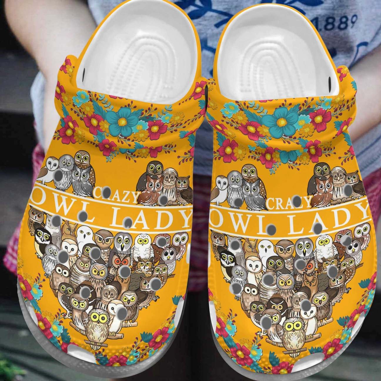 Owl Personalized Clog Custom Crocs Comfortablefashion Style Comfortable For Women Men Kid Print 3D A Crazy Owl Lady Owl Personalized Clog Custom Crocs Comfortablefashion Style Comfortable For Women Men Kid Print 3D A Crazy Owl Lady