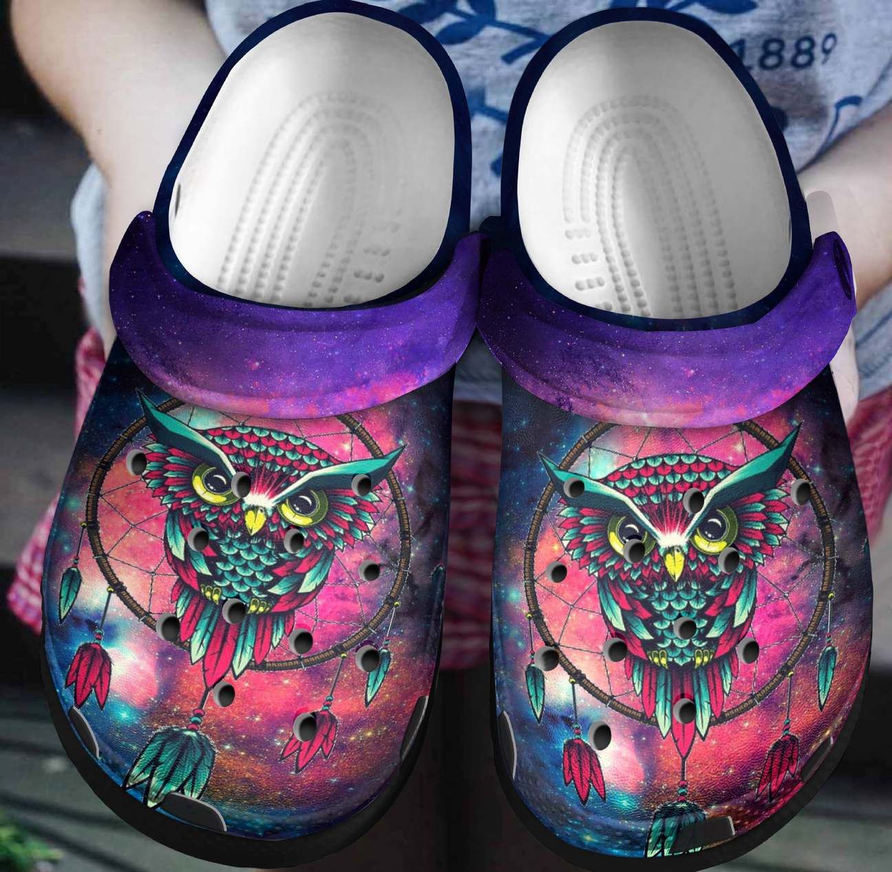 Owl Personalized Clog Custom Crocs Comfortablefashion Style Comfortable For Women Men Kid Print 3D Galaxy Owl Owl Personalized Clog Custom Crocs Comfortablefashion Style Comfortable For Women Men Kid Print 3D Galaxy Owl