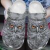 Owl Personalized Clog Custom Crocs Comfortablefashion Style Comfortable For Women Men Kid Print 3D Grey Owl