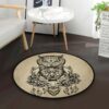 Owl Wolf And Deer Round Carpet Floor Rug Living Room Bedroom Decor Round Area Rug Carpet
