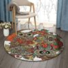 Owls Round Carpet Floor Rug Living Room Bedroom Decor Round Area Rug Carpet