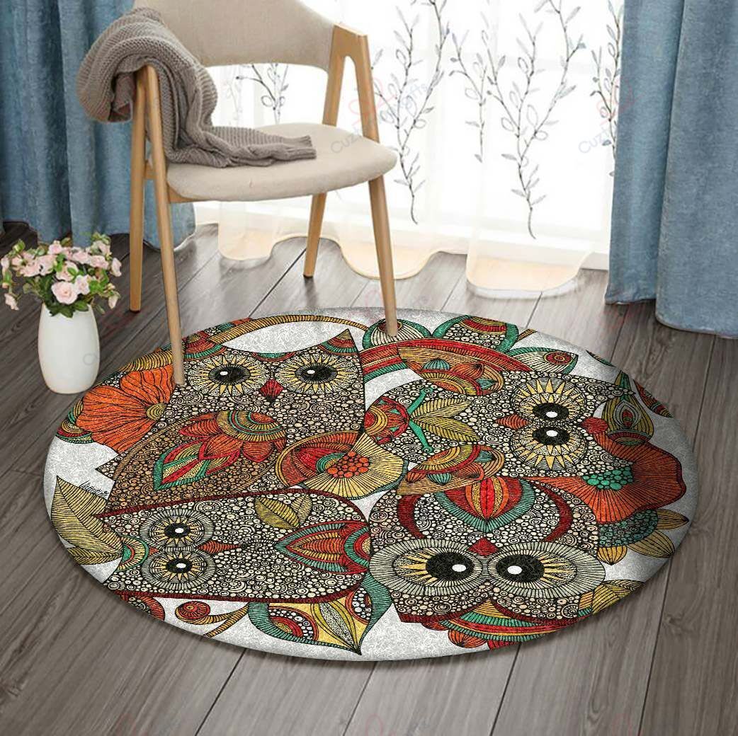 Owls Round Carpet Floor Rug Living Room Bedroom Decor Round Area Rug Carpet Owls Round Carpet Floor Rug Living Room Bedroom Decor Round Area Rug Carpet